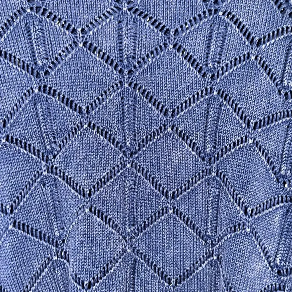 NWT a.n.a. Intricate Knit Indigo Stonewash Long Sleeve Crew Neck Sweater Size XS